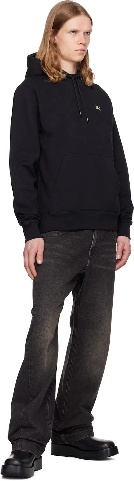 BURBERRY Knight Stamp Cotton T-shirt In Black