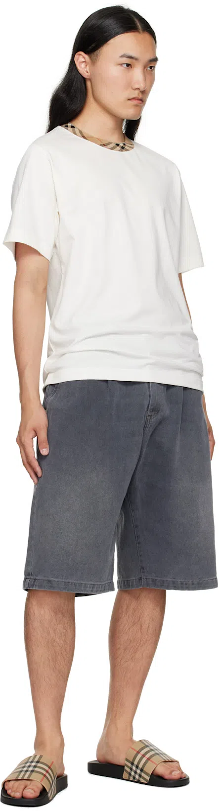 BURBERRY Men Vintage Check Print Slides In Black