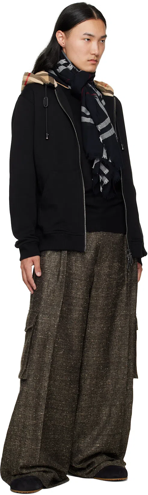 BURBERRY Slim Fit Check Collar Cotton Polo Shirt Clothing In Blue