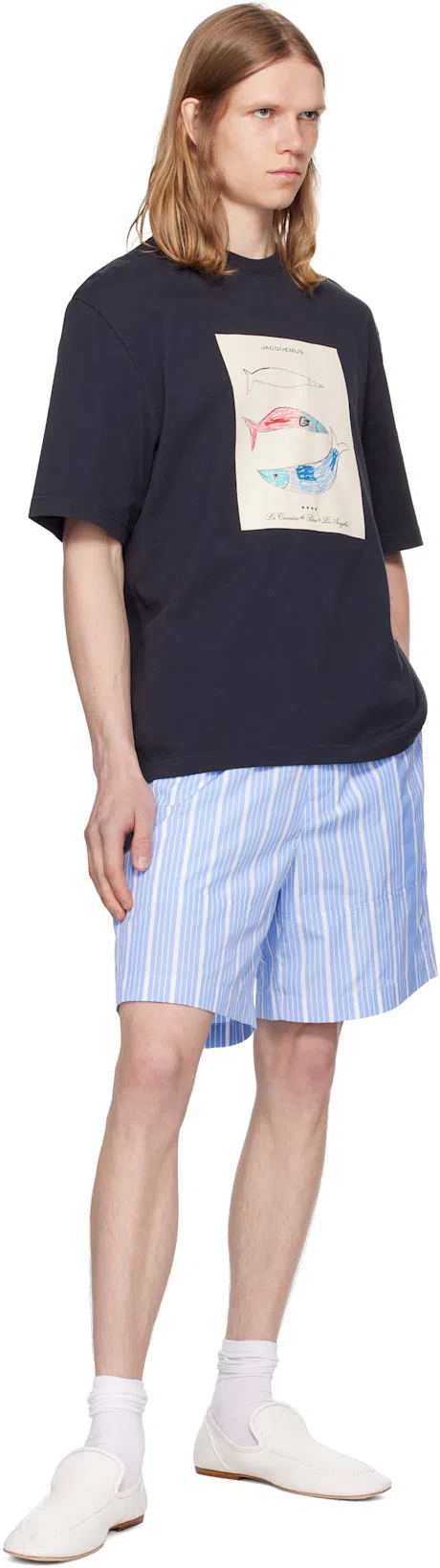 JACQUEMUS Le T-shirt Marino Cotton Logo T-shirt In Blue