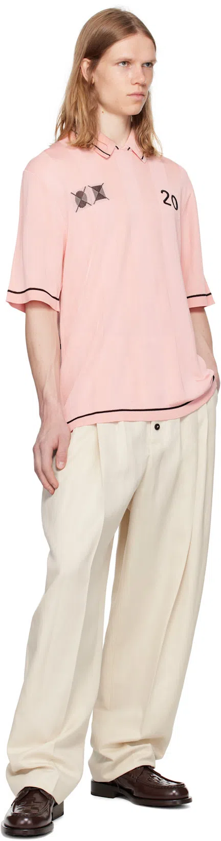 JACQUEMUS Le Polo Liga Football Polo In Light Pink