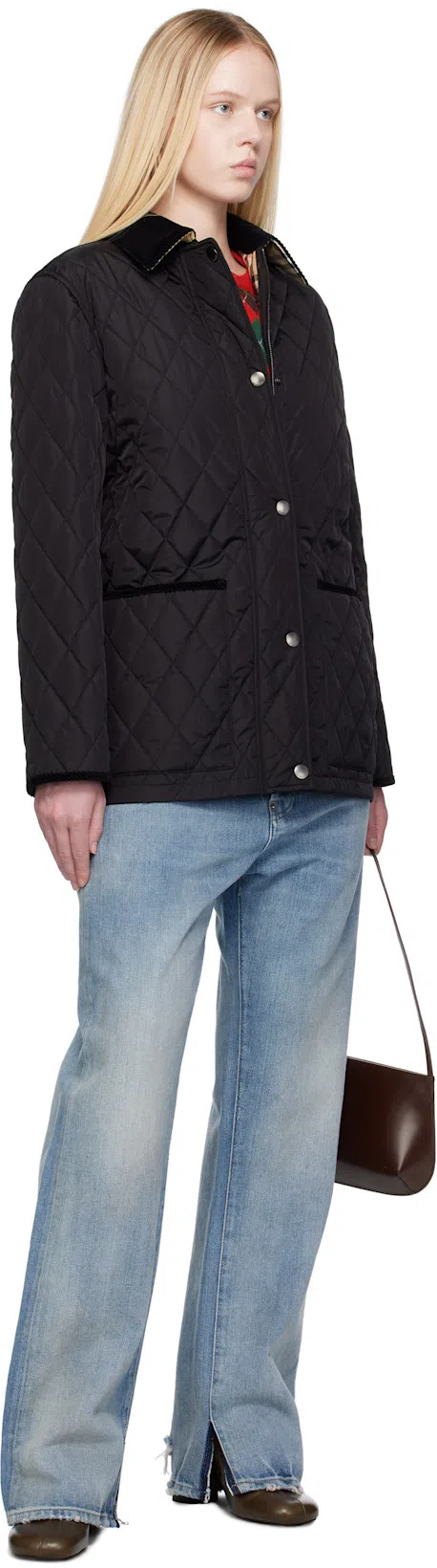 BURBERRY Women Nylon Jacket With Stitching In Black