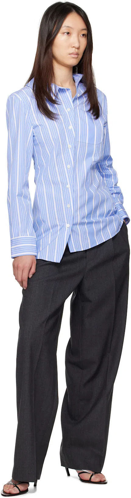 JACQUEMUS Woman Shirt Azure Size 8 Cotton In Blue