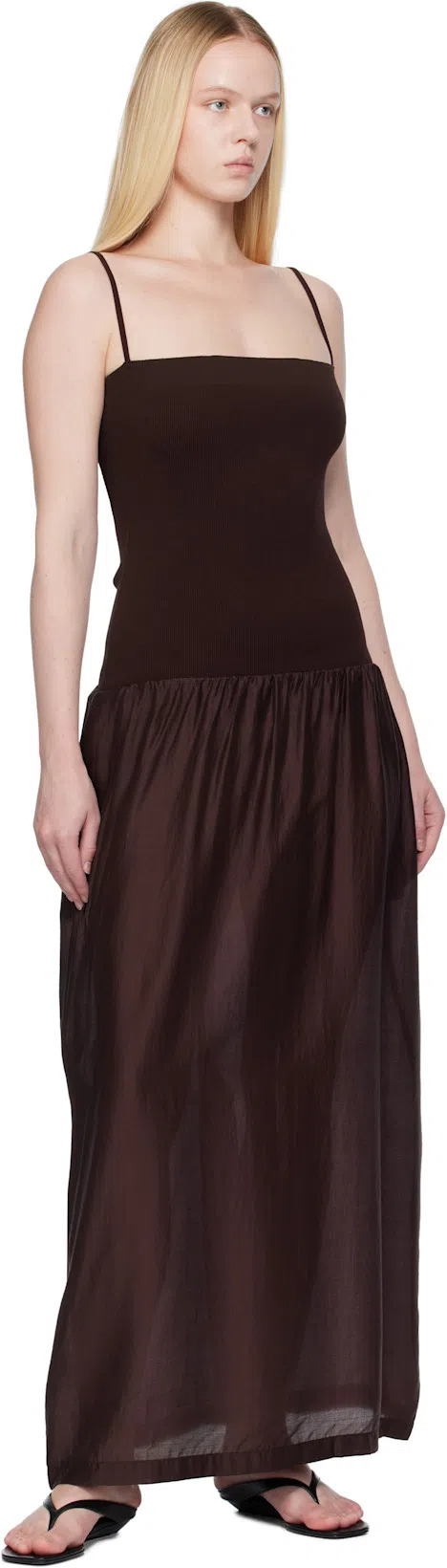 LOULOU DE SAISON Black Coda Nappa Leather Sandals