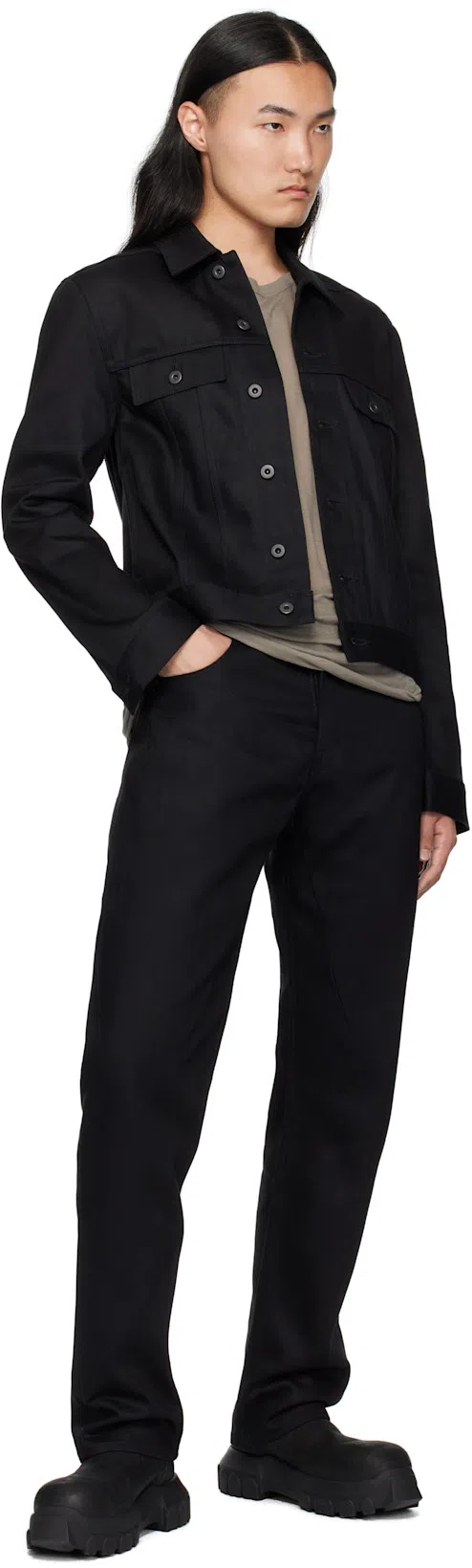 RICK OWENS Beatle Mega Tractor Boots In Black