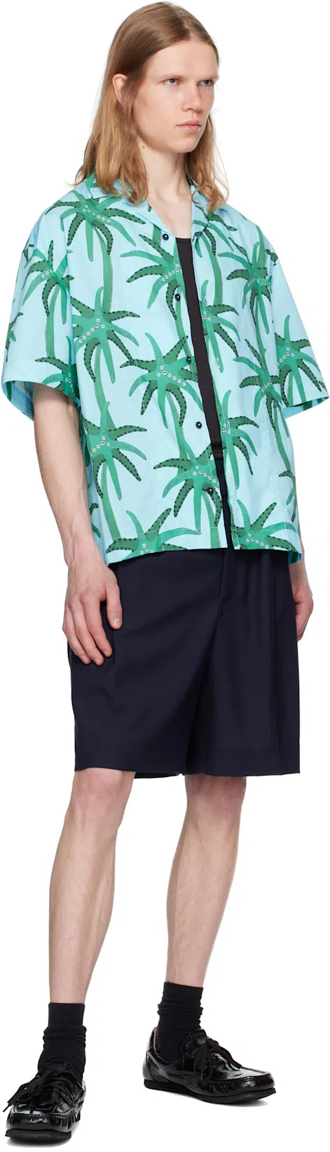 JACQUEMUS Floral-print Shirt In Blue
