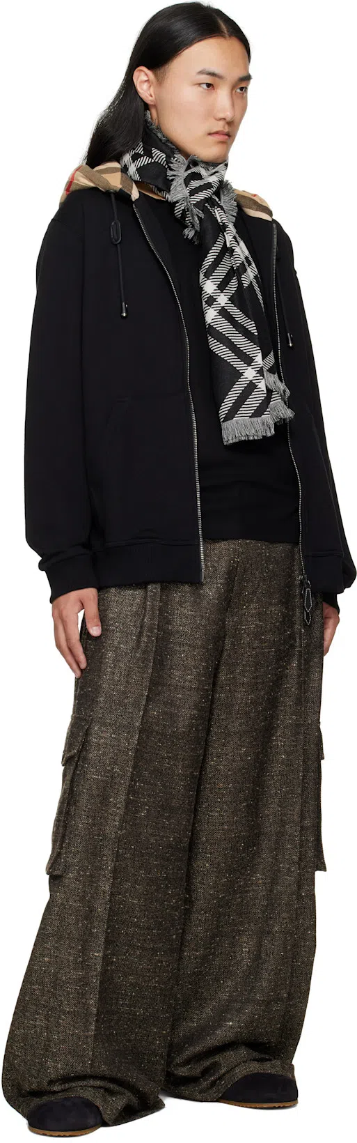 BURBERRY Slim Fit Check Collar Cotton Polo Shirt Clothing In Blue