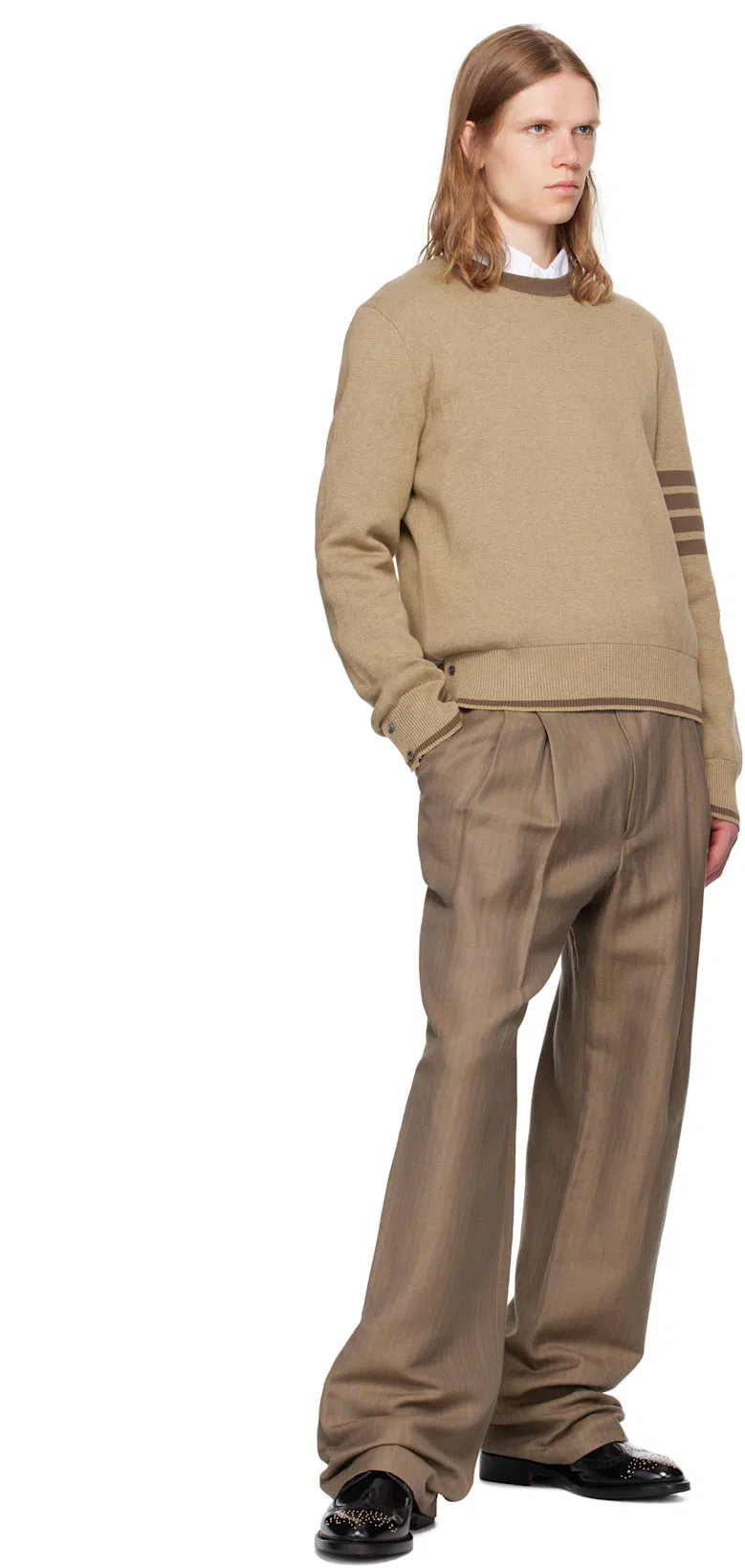 THOM BROWNE Light Blue Cotton Button-down Shirt