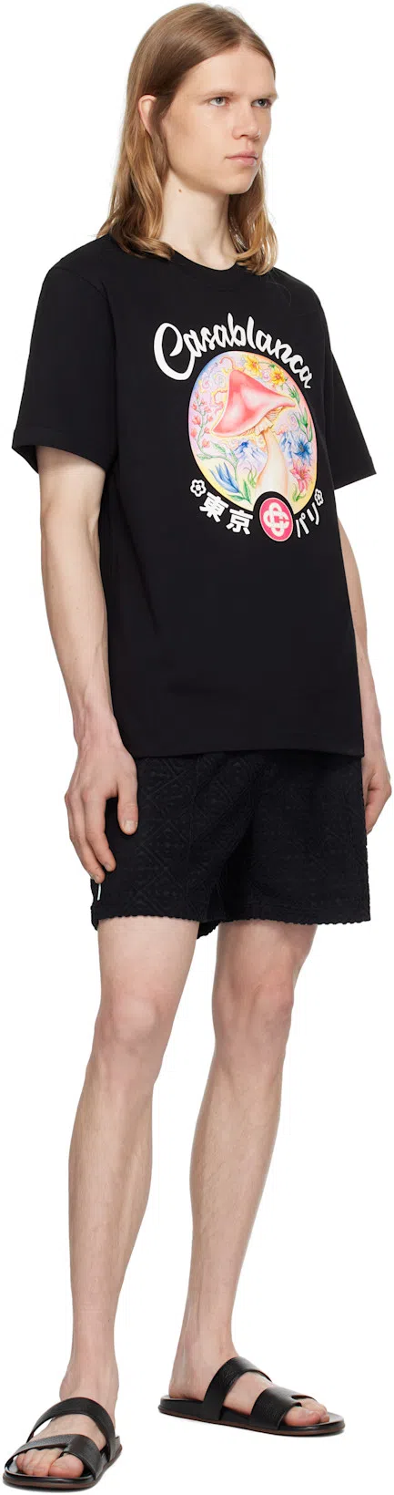 CASABLANCA Mushroom Emblem T-shirt In Black