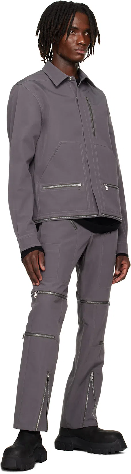 RICK OWENS Beatle Mega Tractor Boots In Black