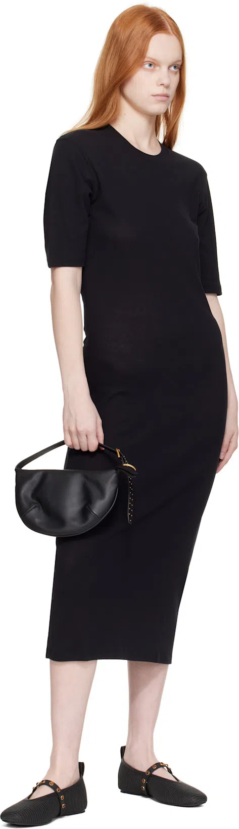 AMI ALEXANDRE MATTIUSSI Ami Paris Cotton T-shirt Dress In Black