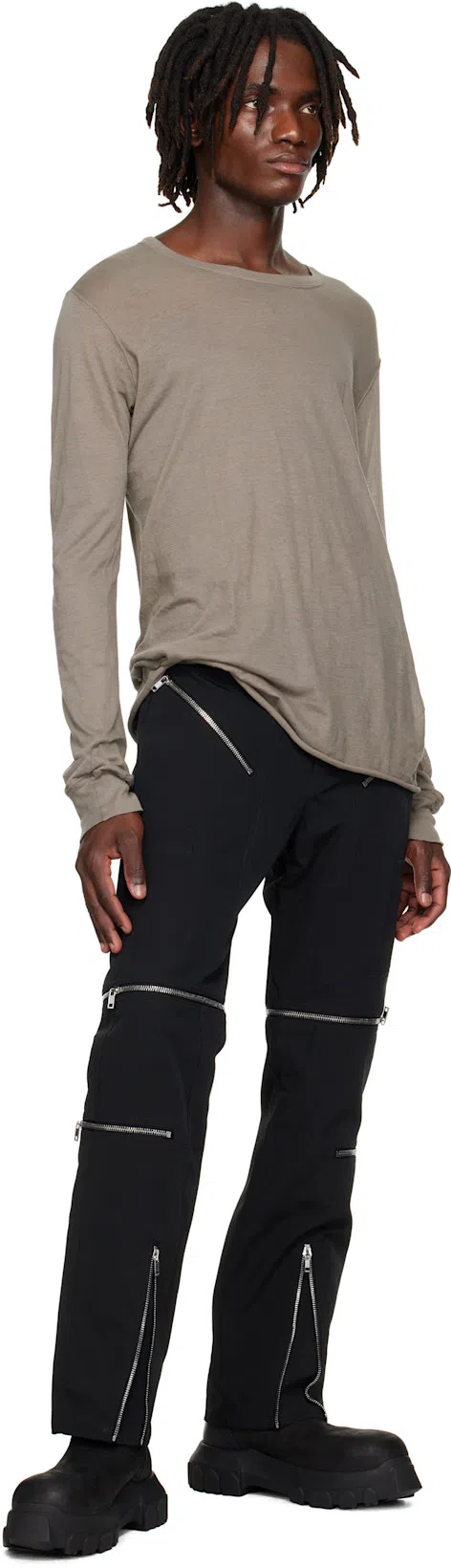 RICK OWENS Beatle Mega Tractor Boots In Black