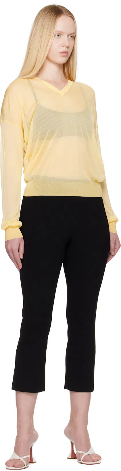 AMOMENTO Black Knit Capri Leggings