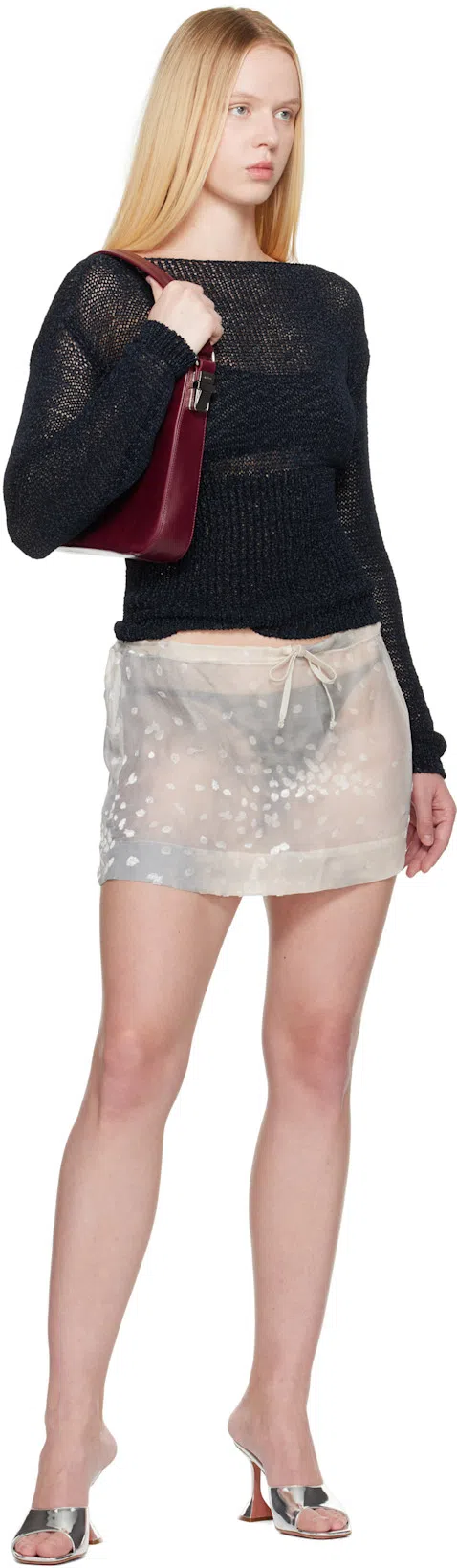 AMINA MUADDI Ssense Exclusive Silver Lupita Slipper 95 Heeled Sandals