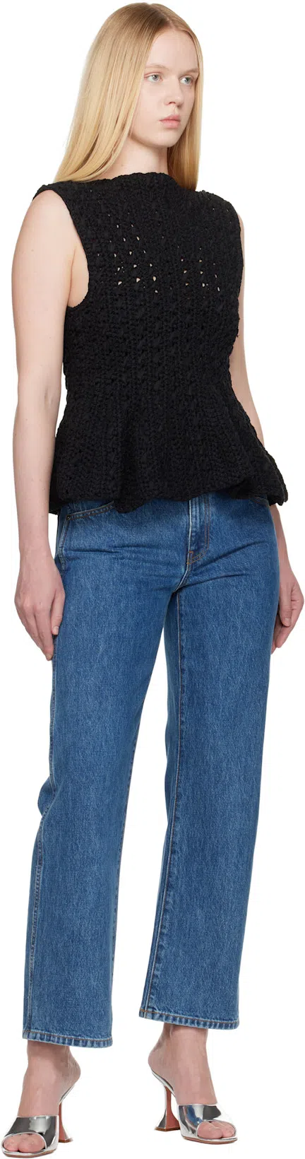 KHAITE Abigail High Rise Straight Jeans In Blue