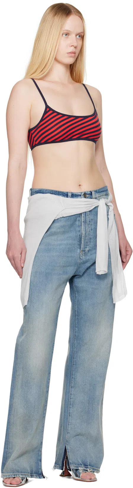 AMINA MUADDI Ssense Exclusive Silver Lupita Slipper 95 Heeled Sandals