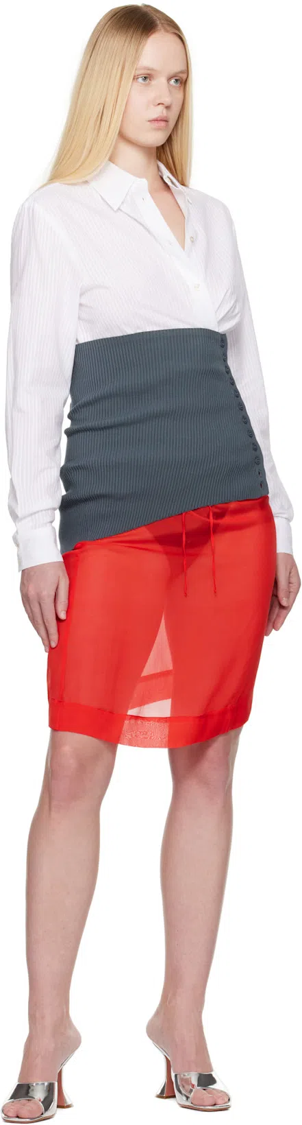 AMINA MUADDI Ssense Exclusive Silver Lupita Slipper 95 Heeled Sandals