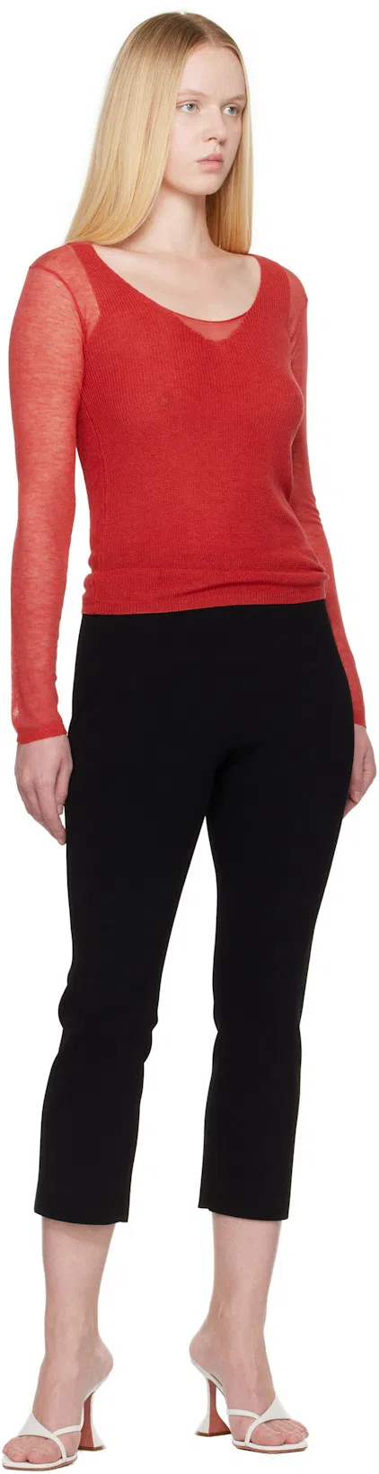 AMOMENTO Black Knit Capri Leggings