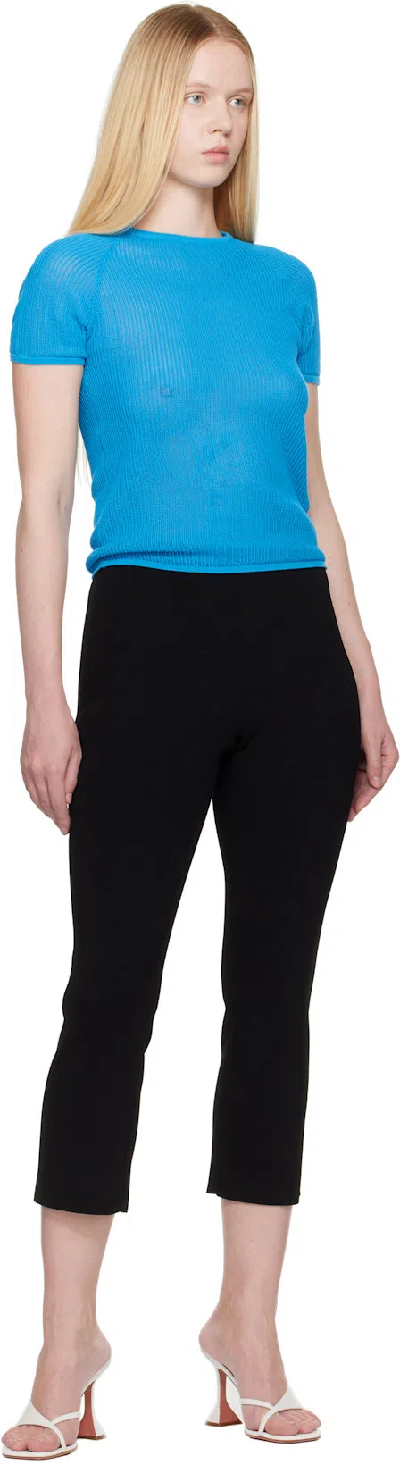 AMOMENTO Black Knit Capri Leggings