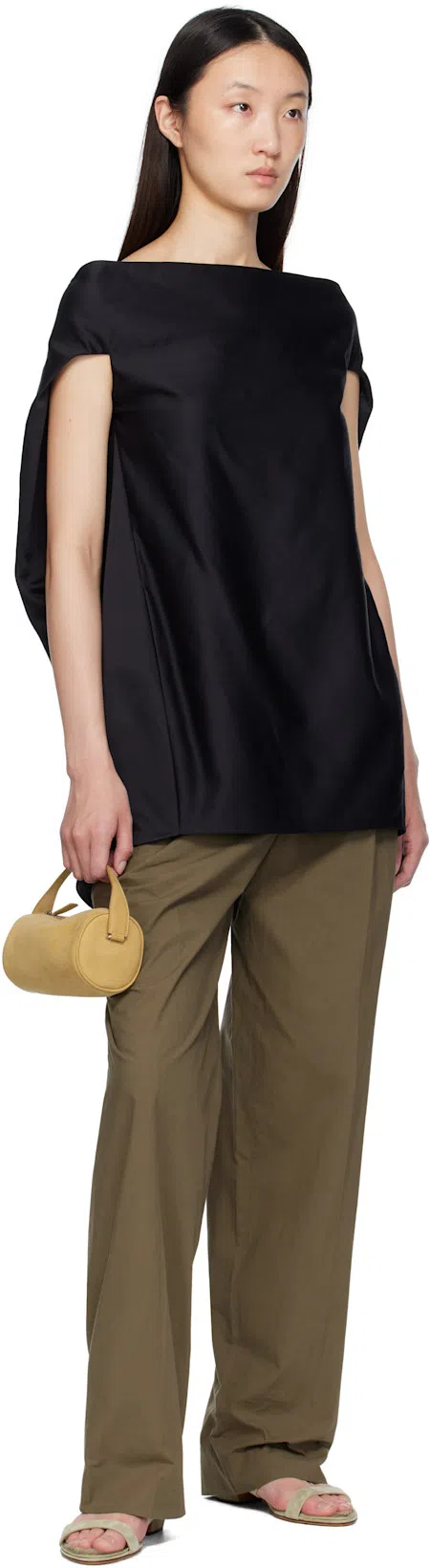 THE ROW Stella Nappa Leather Ballerinas In Black