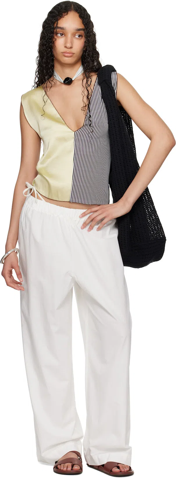 THE ROW Hugh Leather Sandals In Light Brown