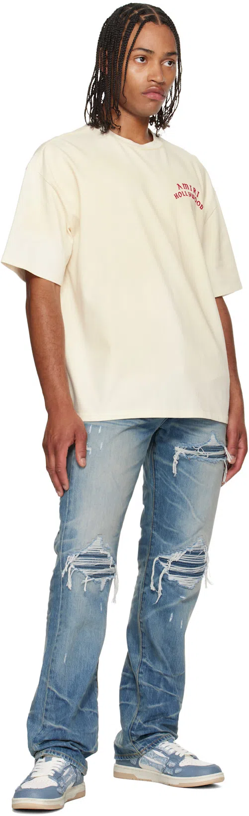 AMIRI Pacific Bones Black Sneakers With Contrasting Side Patches And Logo Patch On The Tongue In Leather M