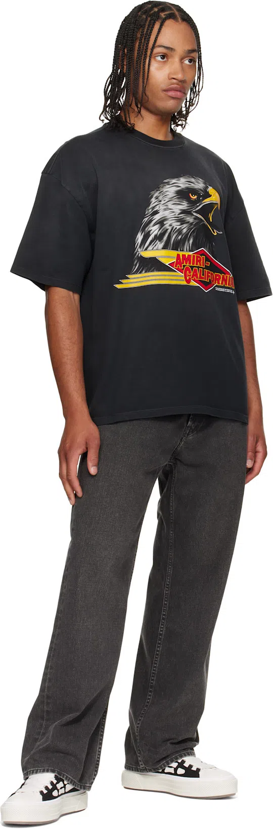 AMIRI Pacific Bones Black Sneakers With Contrasting Side Patches And Logo Patch On The Tongue In Leather M