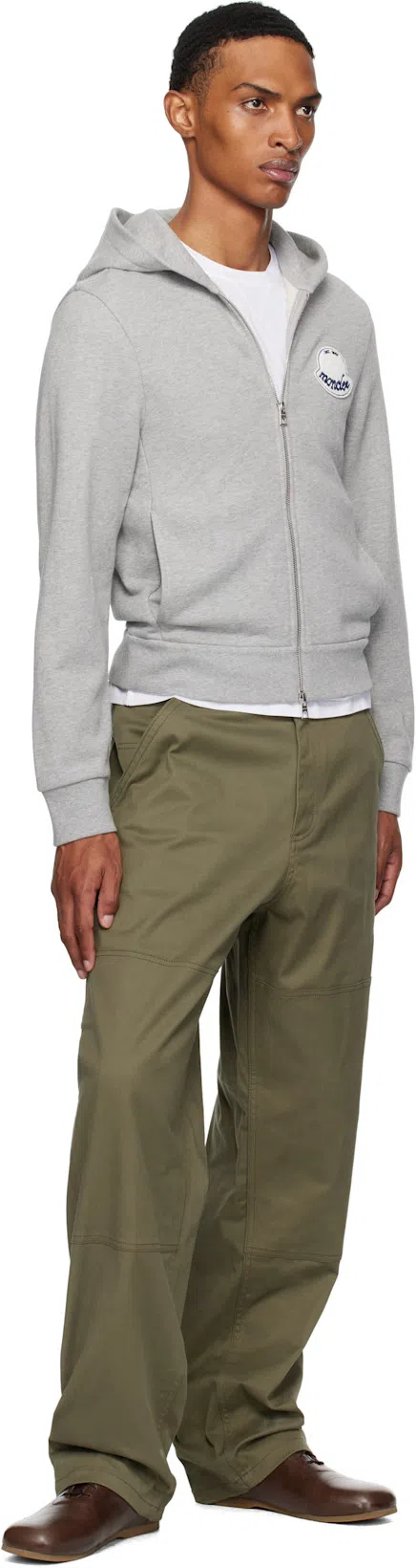 MONCLER Double Logo Patch Cotton T-shirt In White