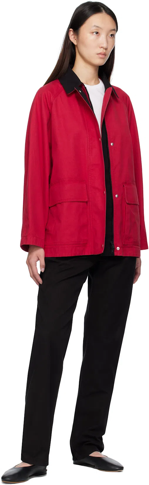 THE ROW Stella Nappa Leather Ballerinas In Black