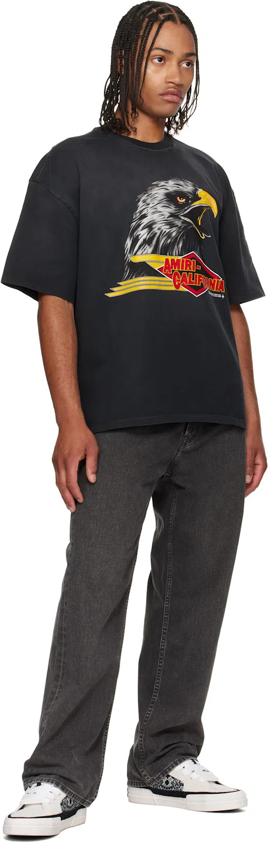 AMIRI Graphic Crew Neck T-shirt In Black