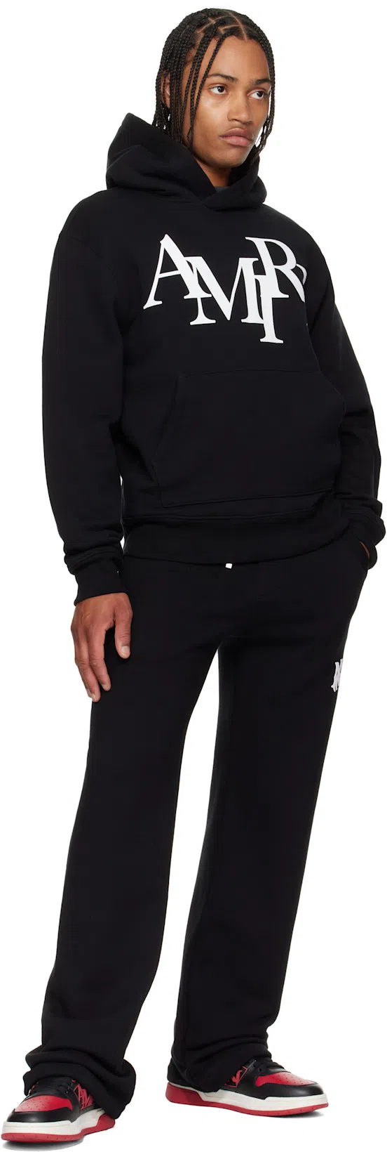 AMIRI Low Top Sneakers With Round Toe And Perforated Patch In Black