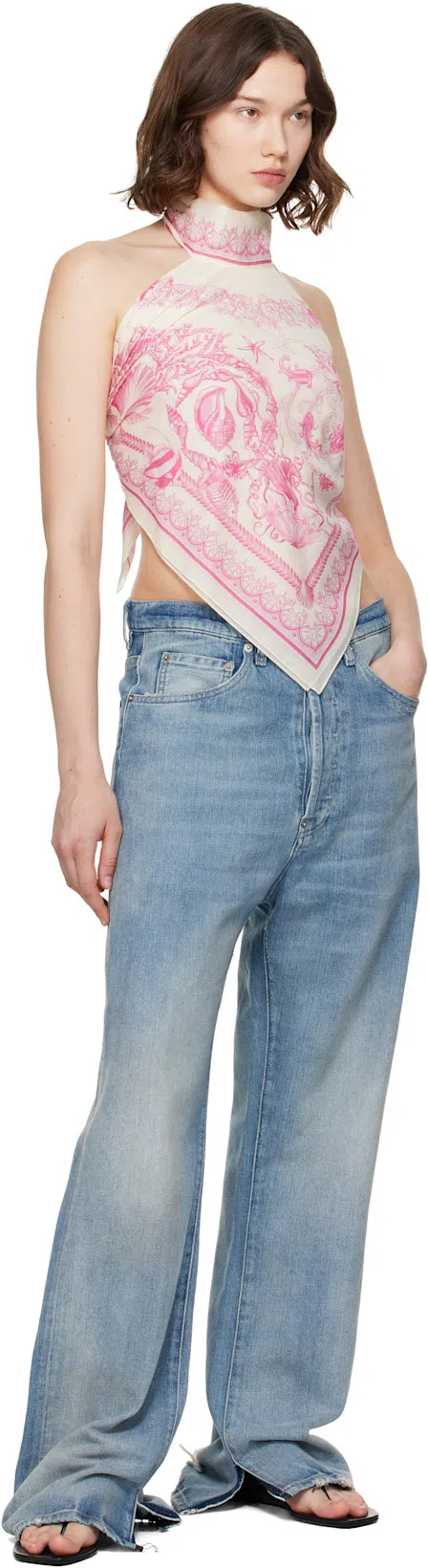 LOULOU DE SAISON Black Coda Nappa Leather Sandals