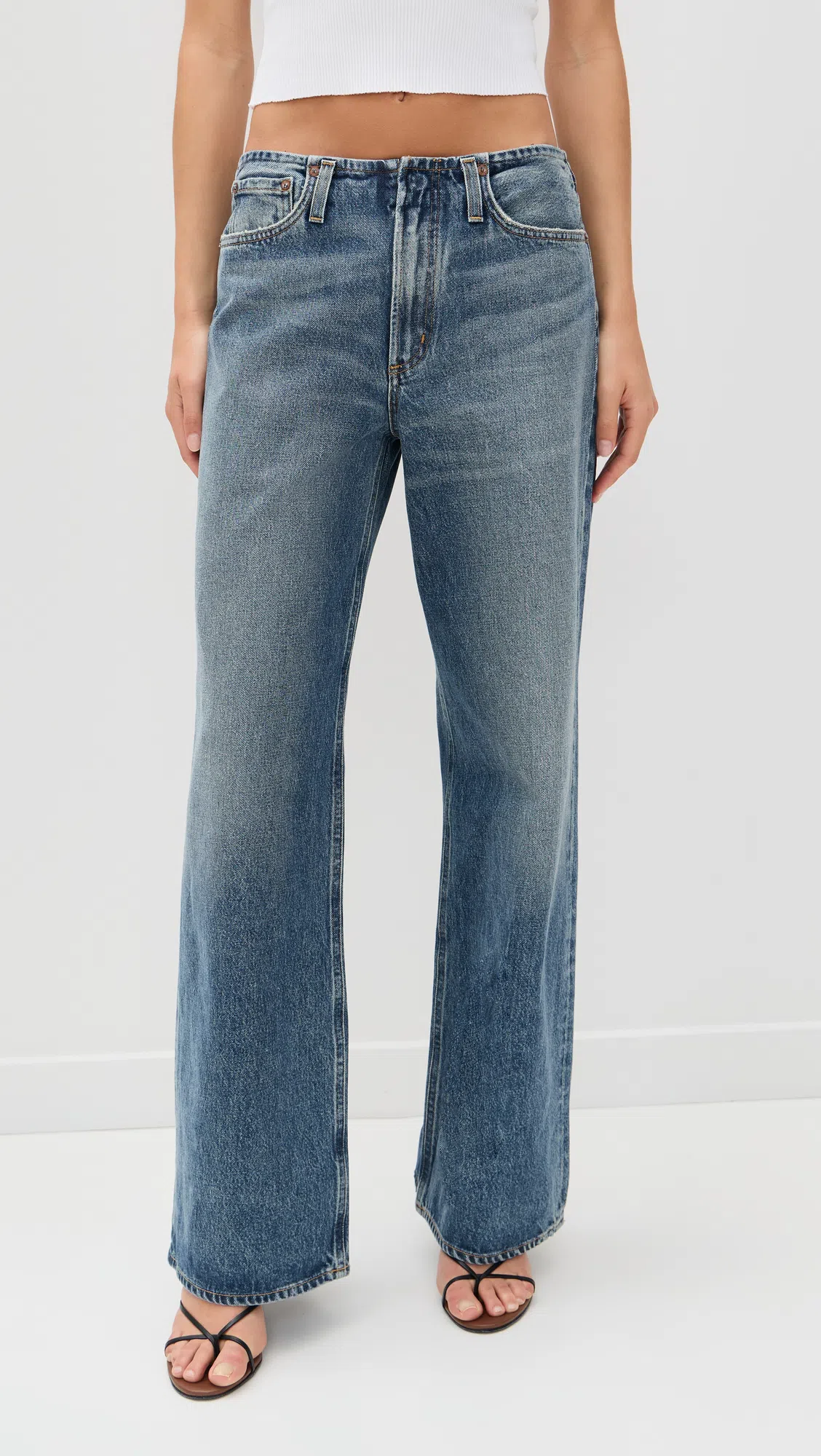 AGOLDE Temple Denim Trousers Belt Loops In Blue