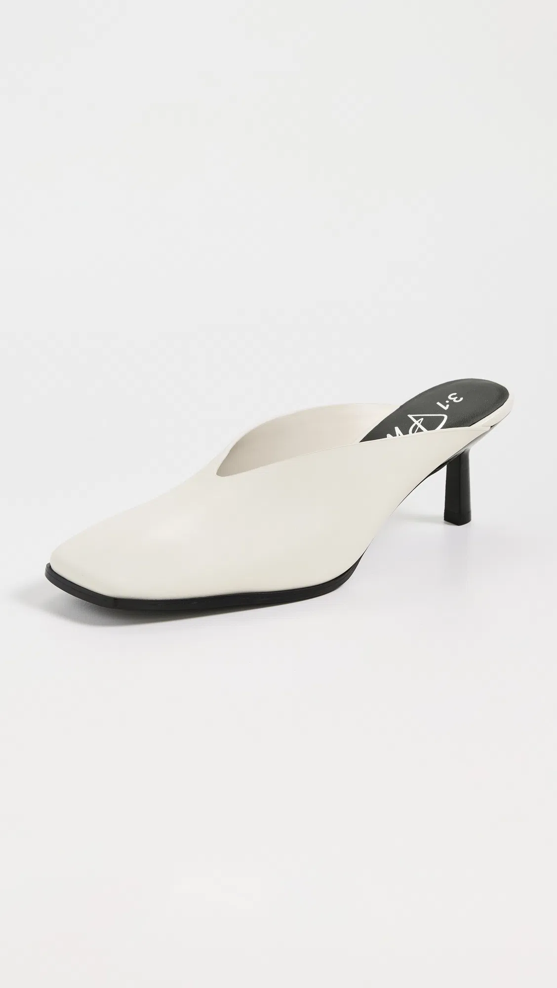 3.1 PHILLIP LIM 68mm Square-toe Mules In Ant. White