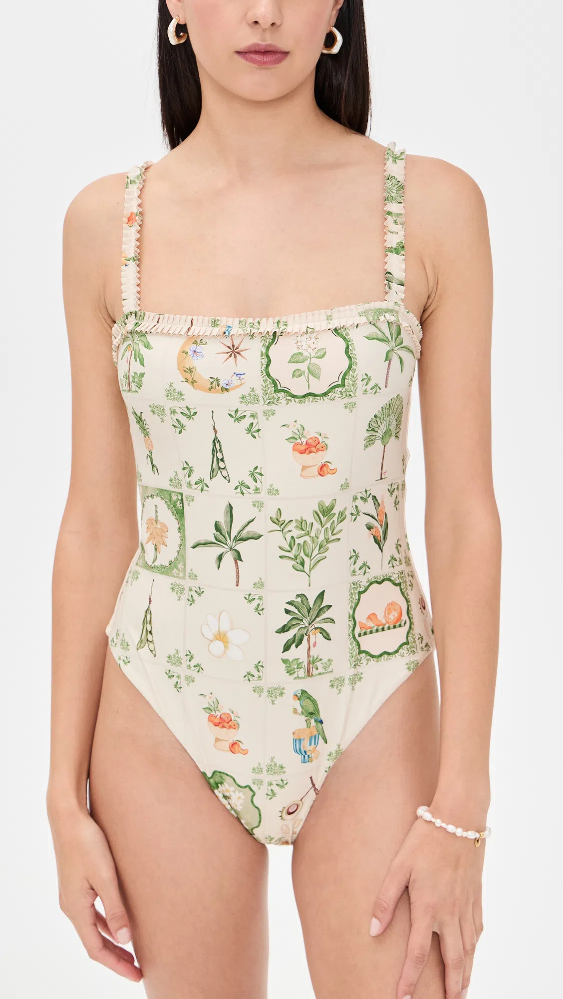 AGUA BY AGUA BENDITA Luna Wild Floral-print Linen Mini Wrap Skirt In Neutral