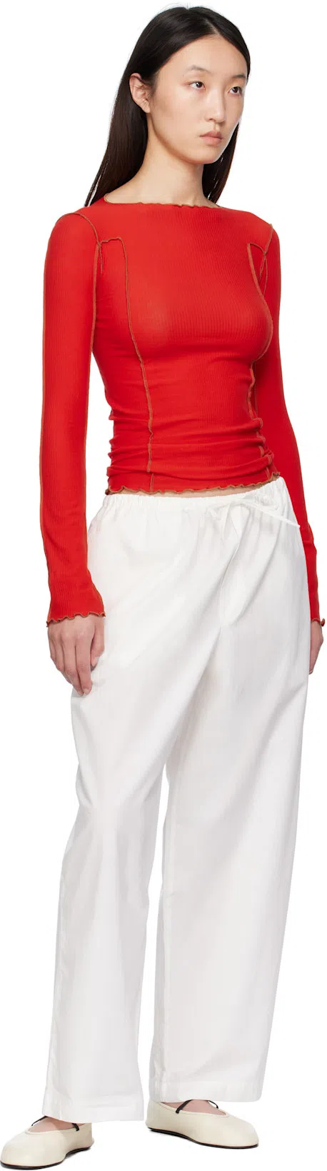 THE ROW Lambskin Band Ballerina Flats In Animal Print