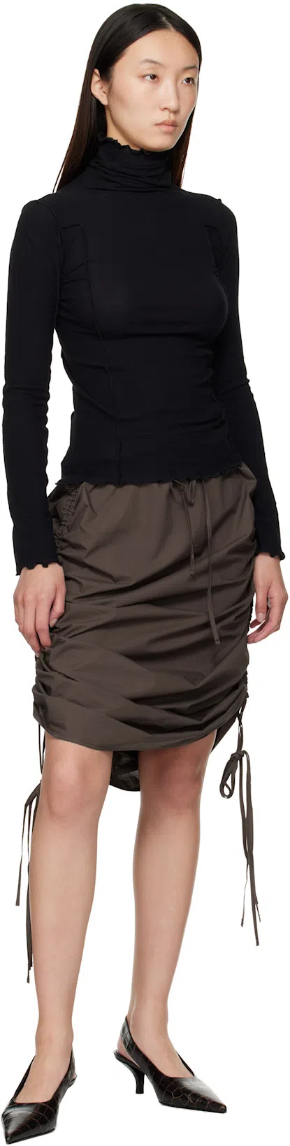 TOTÊME Toteme Classic Croc-embossed Leather Slingback Pump In Brown