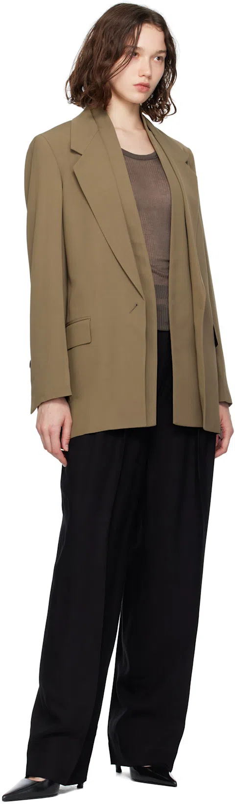 TOTÊME Toteme Tapered Wool-blend Trousers In Grey