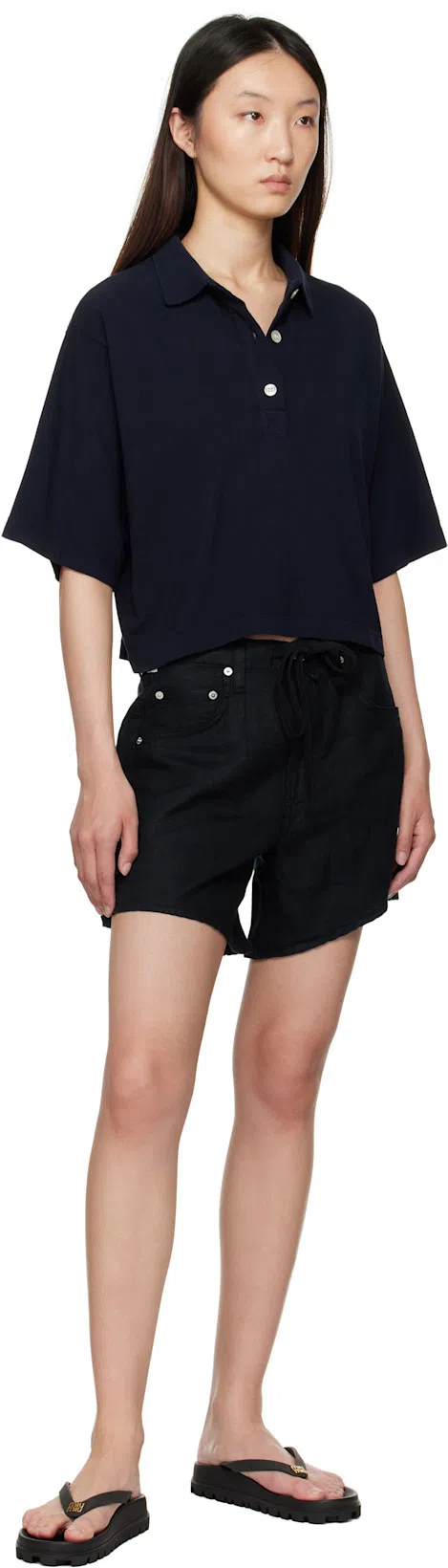 CITIZEN OF HUMANITY Black Brynn Drawstring Shorts
