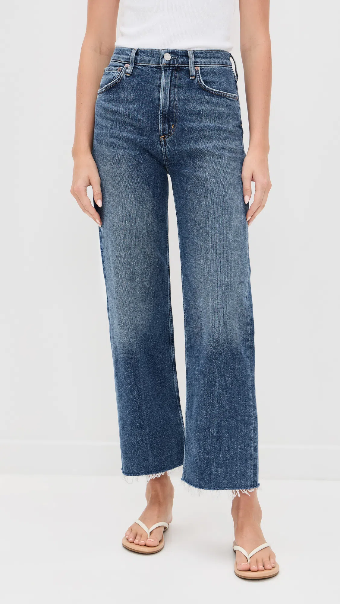 AGOLDE Valen Straight Leg Jeans With Faded Wash In Blue