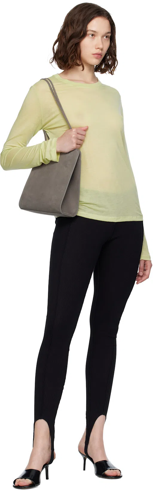 BASERANGE Sync Ribbed Stirrup Leggings In Black