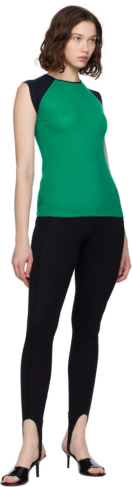 BASERANGE Sync Ribbed Stirrup Leggings In Black