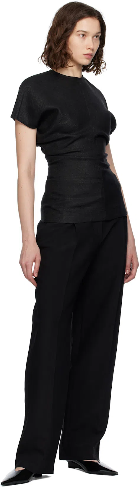 THE ROW Pipa Wide-leg Tailored Trousers In Black