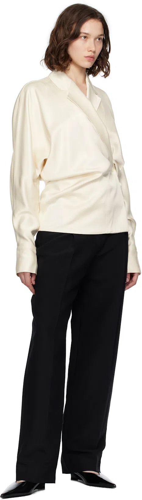 THE ROW Pipa Wide-leg Tailored Trousers In Black