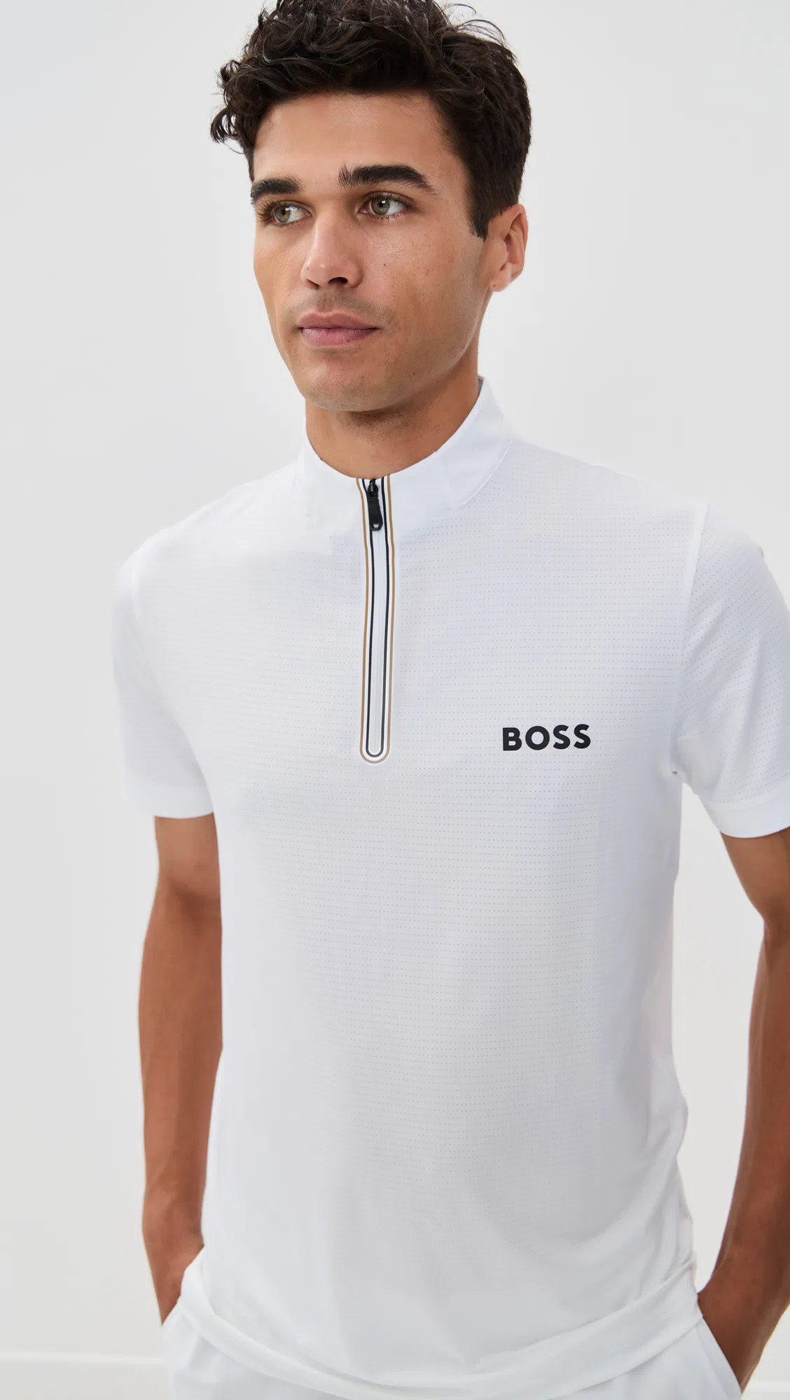 HUGO BOSS Quick-drying Regular-fit Shorts With Logo Print In White