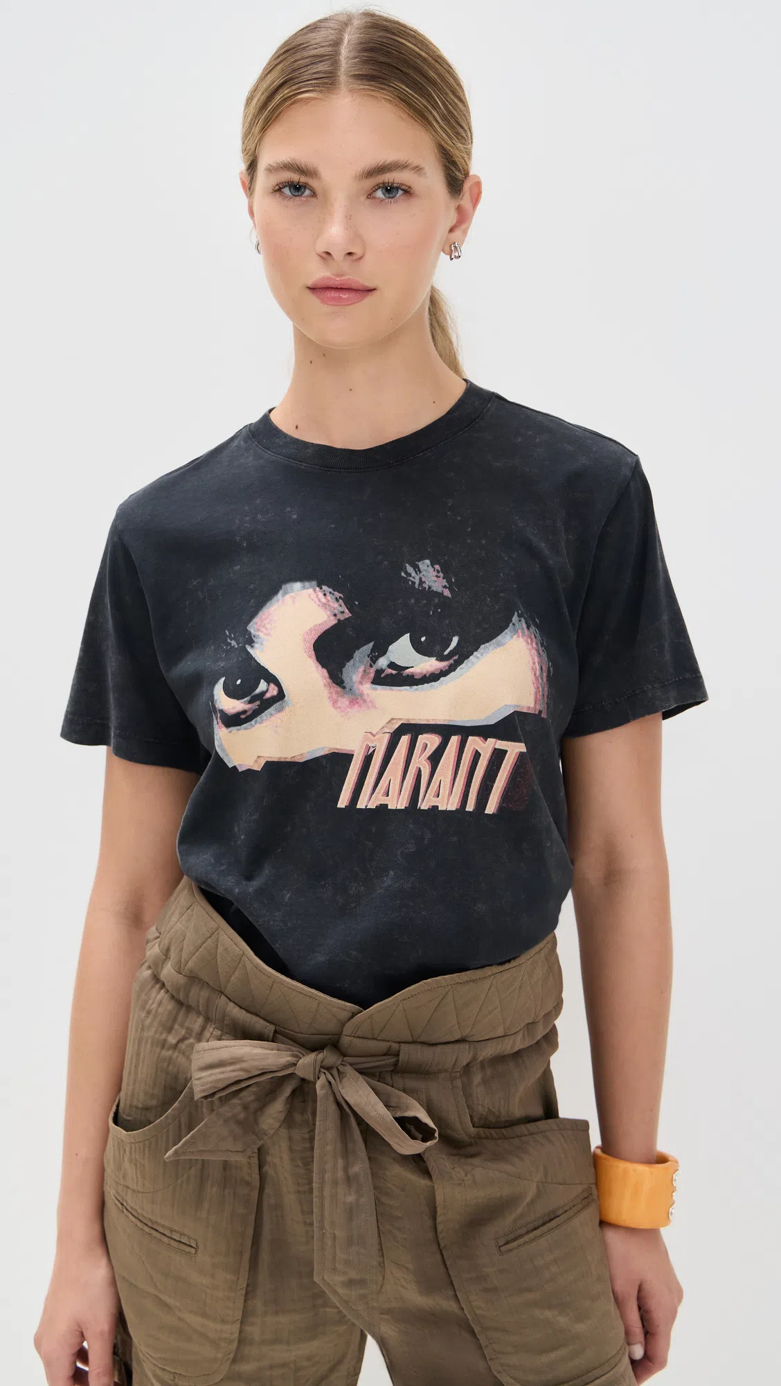 ISABEL MARANT ÉTOILE Isabel Marant Etoile Slate Cotton Zoeline T-shit In Black