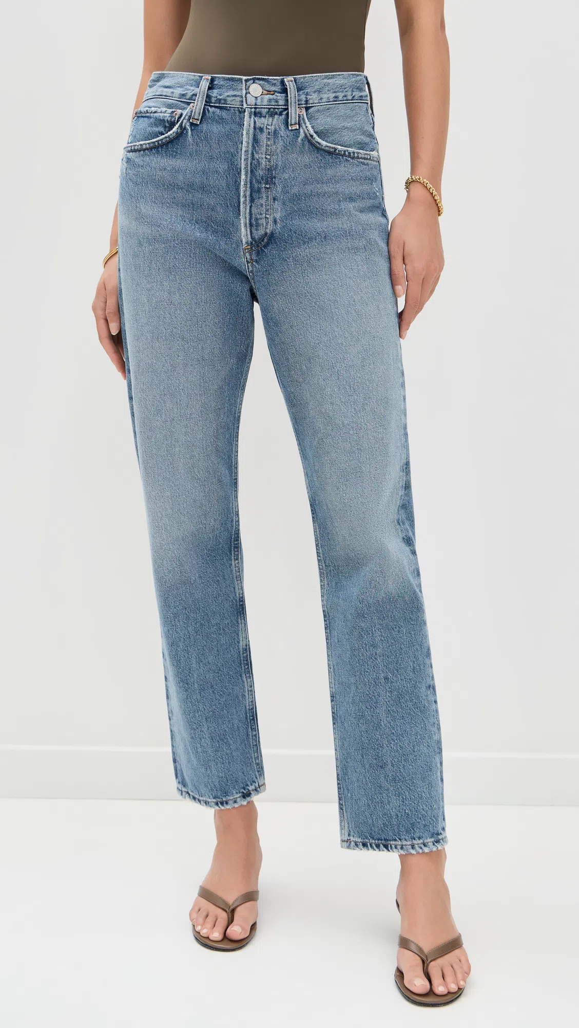 AGOLDE 90's Crop Mid Rise Straight Jeans In Shrine