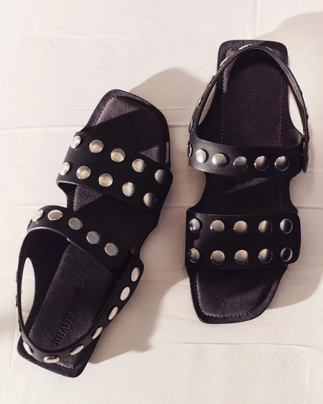 KHAITE Black Boden Flat Sandals
