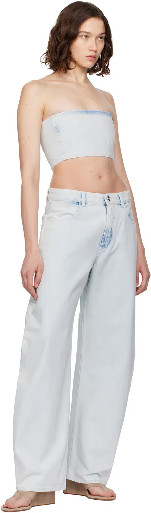 ALAÏA Cube 75 Woven Wedge Thong Sandals In Neutral