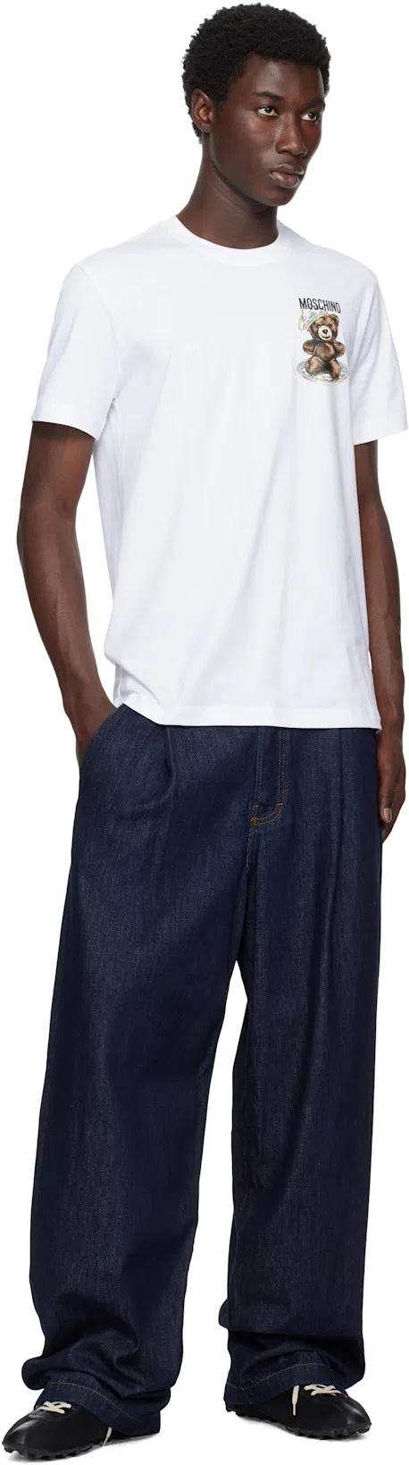 MOSCHINO Teddy Bear-print Crewneck T-shirt In White